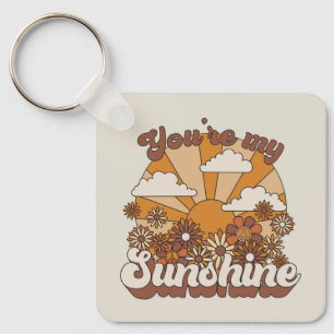 Retro Groovy   You're my Sunshine Key Ring