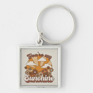 Retro Groovy   You're my Sunshine Key Ring