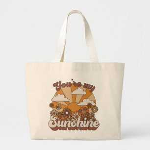 Retro Groovy You're my Sunshine Large Tote Bag