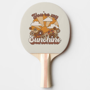 Retro Groovy You're my Sunshine Ping Pong Paddle