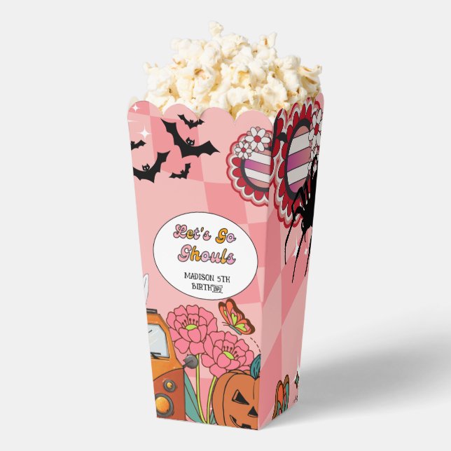  Retro Grooy Let's go ghoul Halloween Birthday Favour Box (Popped)