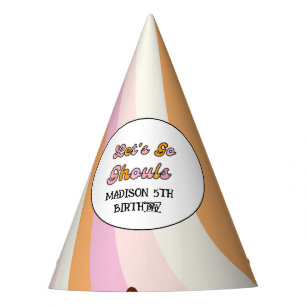 Retro Grooy Let's go ghoul Halloween Birthday  Party Hat