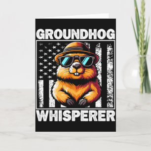 Retro Groundhog Whisperer Funny Woodchuck Groundho Card