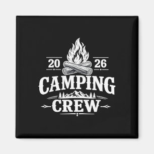 Retro group camper trip family matching camping magnet