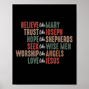 Retro Grow In Grace Mushroom Flower Christian Bibl Poster