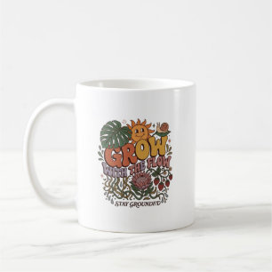 Retro Grow With The Flow Coffee Mug Boho Botanic
