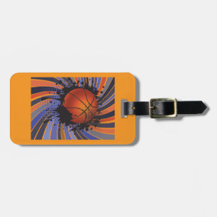 Retro Grunge Basketball Abstract Urban Sports Luggage Tag