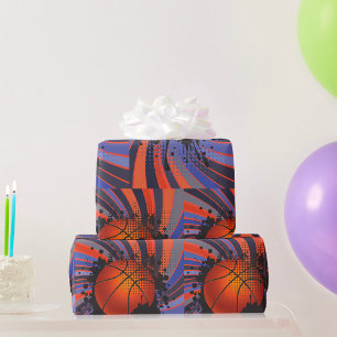 Retro Grunge Basketball Abstract Urban Sports Wrapping Paper