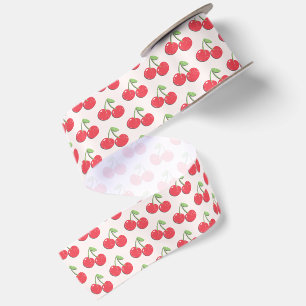 Retro Grunge Cherry Aesthetic Vintage Pattern Satin Ribbon