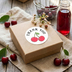 Retro Grunge Cherry Aesthetic Vintage Thank You Classic Round Sticker