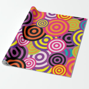 Retro Grunge Circles Abstract Geometric Wrapping Paper