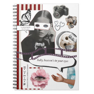 Retro Grunge Coquette Aesthetic Photo Collage Notebook