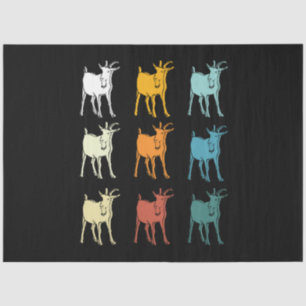 Retro Grunge Glitch Art Goat Lover Tissue Paper