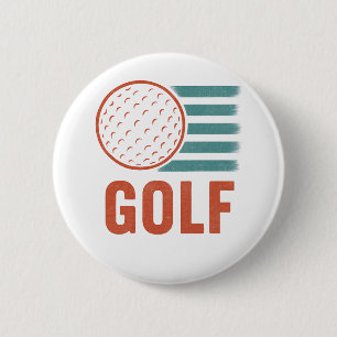 Retro Grunge Golf 6 Cm Round Badge