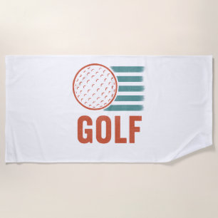 Retro Grunge Golf Beach Towel