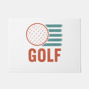 Retro Grunge Golf Doormat