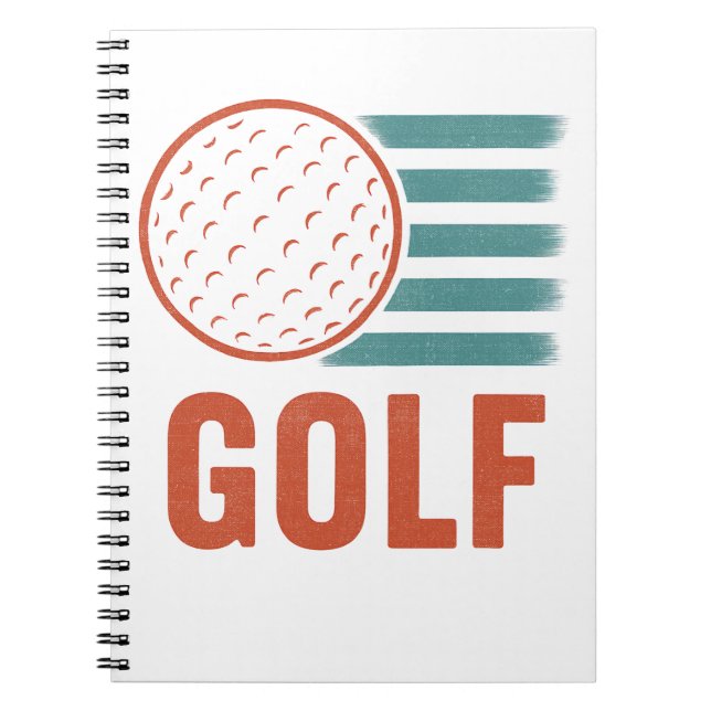 Retro Grunge Golf Notebook (Front)