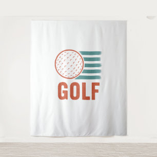Retro Grunge Golf Tapestry