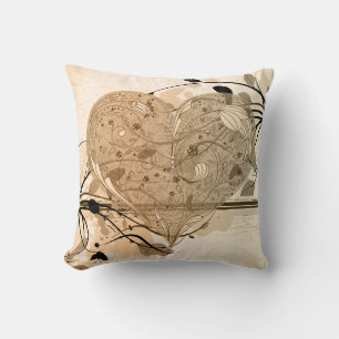 Retro Grunge Heart of Leaves American MoJo Pill Cushion