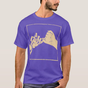 Retro Grunge Michelangelo Skeleton Hand Pinky Oath T-Shirt