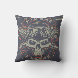 Retro Grunge Motorcycle Cushion