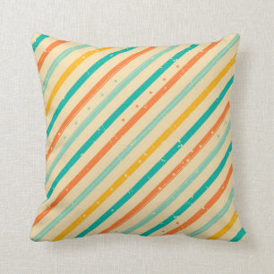 Retro grunge striped pattern cushion