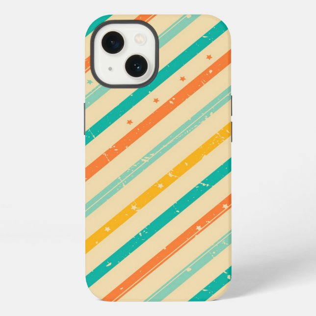 Retro grunge striped pattern iPhone case (Back)