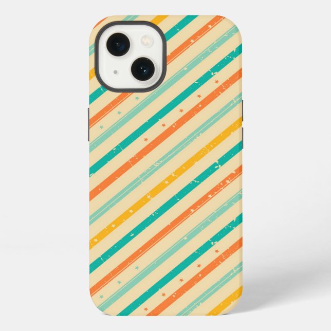 Retro grunge striped pattern iPhone case (Back)