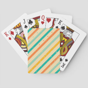 Retro grunge striped pattern playing cards