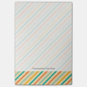 Retro grunge striped pattern post-it notes