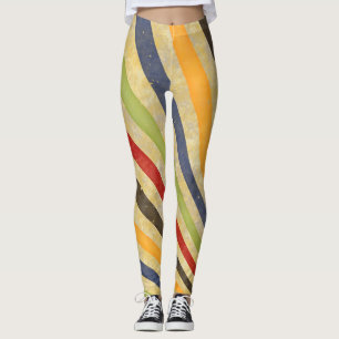 Retro Grunge Stripes + your ideas Leggings
