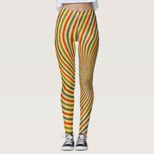 Retro Grunge Swirl Stripes + your ideas Leggings