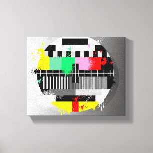 Retro grunge tv wrapped canvas