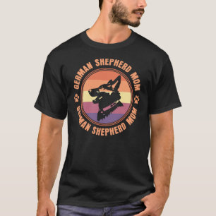 Retro Gsd Mum German Shepherd Dog Mum For Gsd Mum T-Shirt