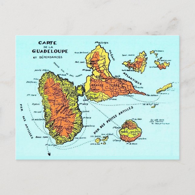 Retro Guadeloupe French Postcard (Front)