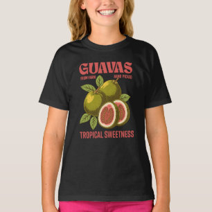 Retro Guavas Fruit Commercial Graphic Art Style T-Shirt