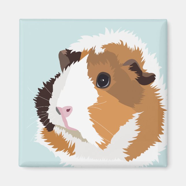 Retro Guinea Pig 'Elsie' Magnet (Front)