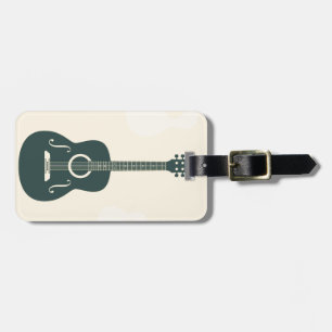 Retro guitar acoustic music luggage tag