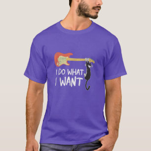 Retro Guitar and cat lover gifts for women, Meowy  T-Shirt