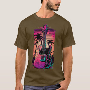Retro Guitar Gift Guitarist Rock Concert Festival T-Shirt