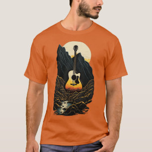 Retro Guitar Gift Guitarist Rock Concert Festival T-Shirt