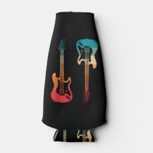 Retro Guitar Guitarist Electric Bass Guitar Rock M Bottle Cooler