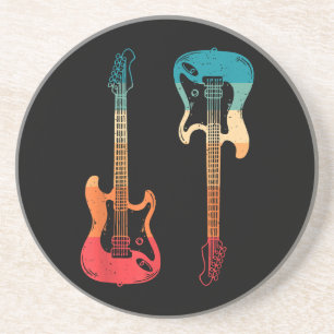 Retro Guitar Guitarist Electric Bass Guitar Rock M Coaster
