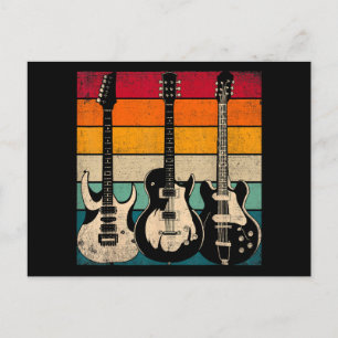 Retro Guitar Holiday Postcard
