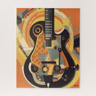 Retro Guitar Illustration Jigsaw Puzzle