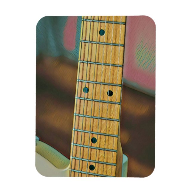 retro guitar lover gift magnet (Vertical)