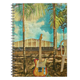 retro guitar lover gift notebook