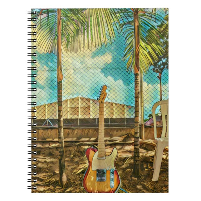 retro guitar lover gift notebook (Front)