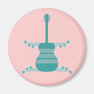 Retro Guitar Magnet, Teal Magnet