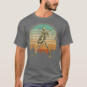 Retro Guitar Player gifts - skeleton playing guita T-Shirt